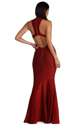 Jessica Glitter Open Back Dress