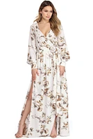 Makayla Floral Chiffon Wrap Dress