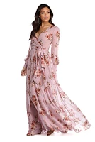 Jennifer Floral Wrap Chiffon Dress