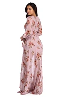 Jennifer Floral Wrap Chiffon Dress