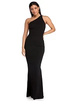 Cecilia One Shoulder Crepe Dress