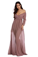 Britt Wrap Formal Floral Dress