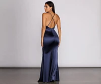 Raelynn Satin Cross Strap Dress