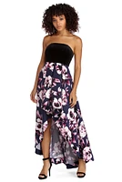 Vivan Formal Floral High-Low Dress
