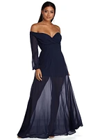 Britt Wrap Formal Floral Dress