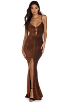 Saylor Formal Metallic Lurex Dress
