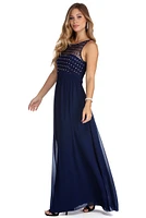 Deanne Formal Heat Stone Chiffon Dress