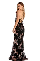 Kaori Floral Sequins Formal Dress