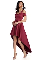Roselyn Satin Sweetheart High-Low Dress