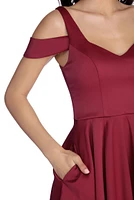 Roselyn Satin Sweetheart High-Low Dress