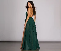 Delena Formal Chiffon Tendril Dress
