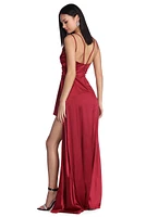 Skyla Formal High Slit Satin Dress