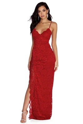 Selene Formal Scalloped Lace Dress