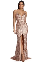 Charice Flared Geometric Sequin Dress