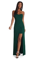 Emberly Formal High Slit Strapless Dress