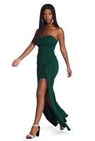 Emberly Formal High Slit Strapless Dress