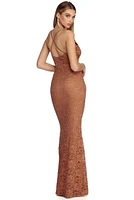 Arianna Formal Scalloped Lace Glitter Dress