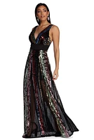 Michaela Formal Rainbow Sequin Dress