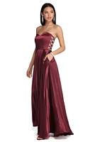 Courtney Formal Satin Sleeveless Dress