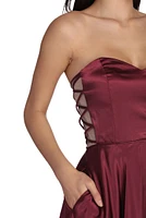 Courtney Formal Satin Sleeveless Dress