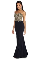Angela Formal Embroidered Floral Dress