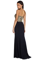 Angela Formal Embroidered Floral Dress