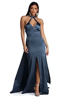 Chloe Caged Long Satin Dress