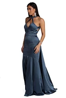 Chloe Caged Long Satin Dress