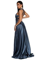 Chloe Caged Long Satin Dress
