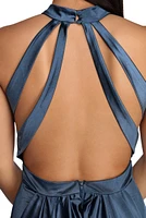 Chloe Caged Long Satin Dress