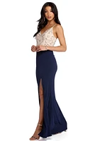 Giana Formal High Slit Beaded Dress