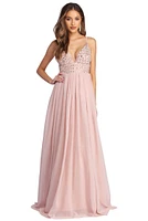 Jewel Formal Beaded Chiffon Dress