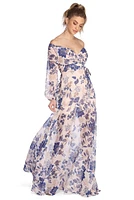 Britt Wrap Formal Floral Dress