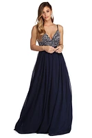 Jewel Formal Beaded Chiffon Dress