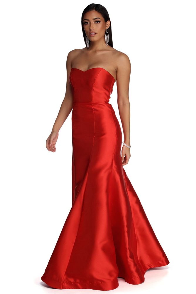 Sam Formal Satin Open Back Dress