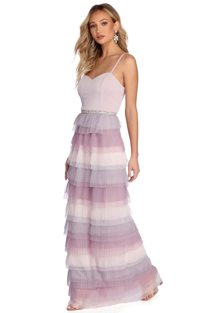 Windsor Karlie Formal Ruffled Rhinestone Dress | Foxvalley Mall