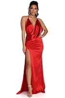 Amelia Ruched Satin Dress