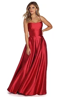 Anne Formal Lattice Satin Dress