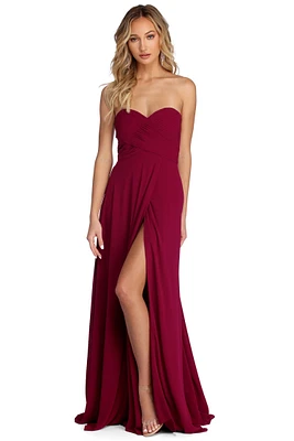 Audrey Pleated Sweetheart Dress