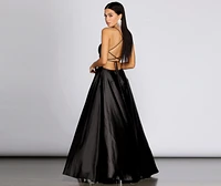 Anne Formal Lattice Satin Dress