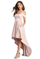Roselyn Satin Sweetheart High-Low Dress