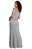 Lillian Formal High Slit Lace Dress