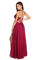 Julia Formal Chiffon Lace Up Dress