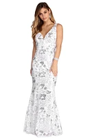 Jessica Floral Sequin Formal Dress