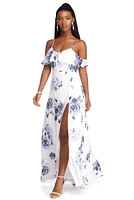 Mia Formal High Slit Chiffon Dress