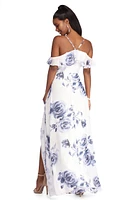 Mia Formal High Slit Chiffon Dress