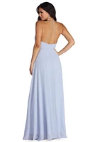 Val Formal Wrap Chiffon Dress