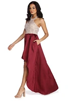 Kaia Formal High Low Taffeta Dress