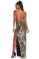 Ali Formal Sequin Scroll Dress