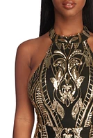 Ali Formal Sequin Scroll Dress